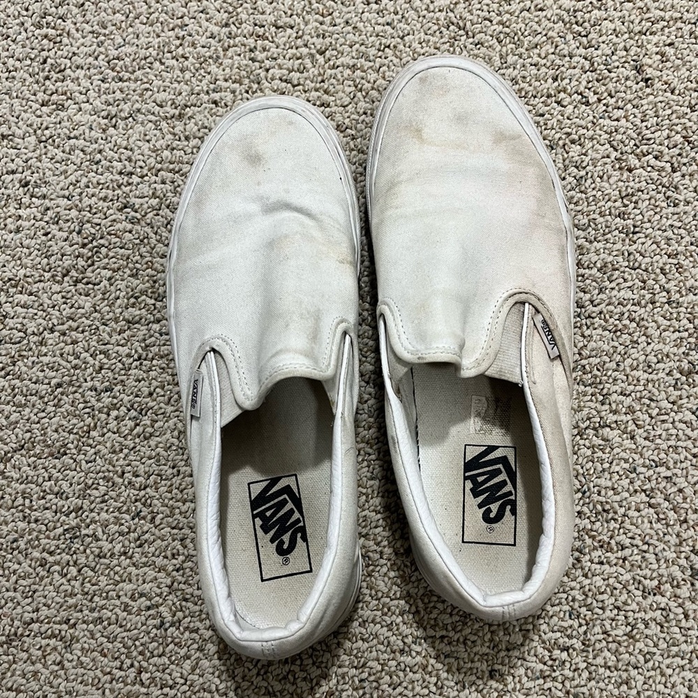 White slip on vans